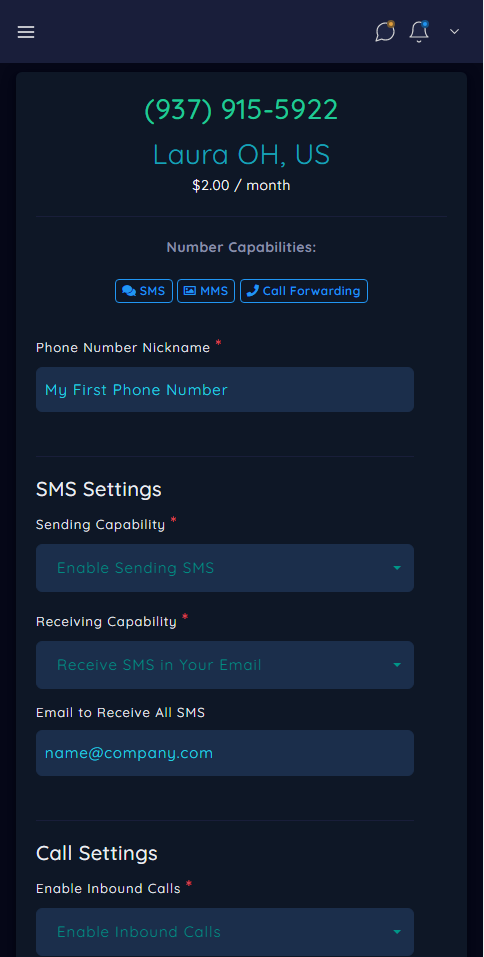 Forward SMS to Email